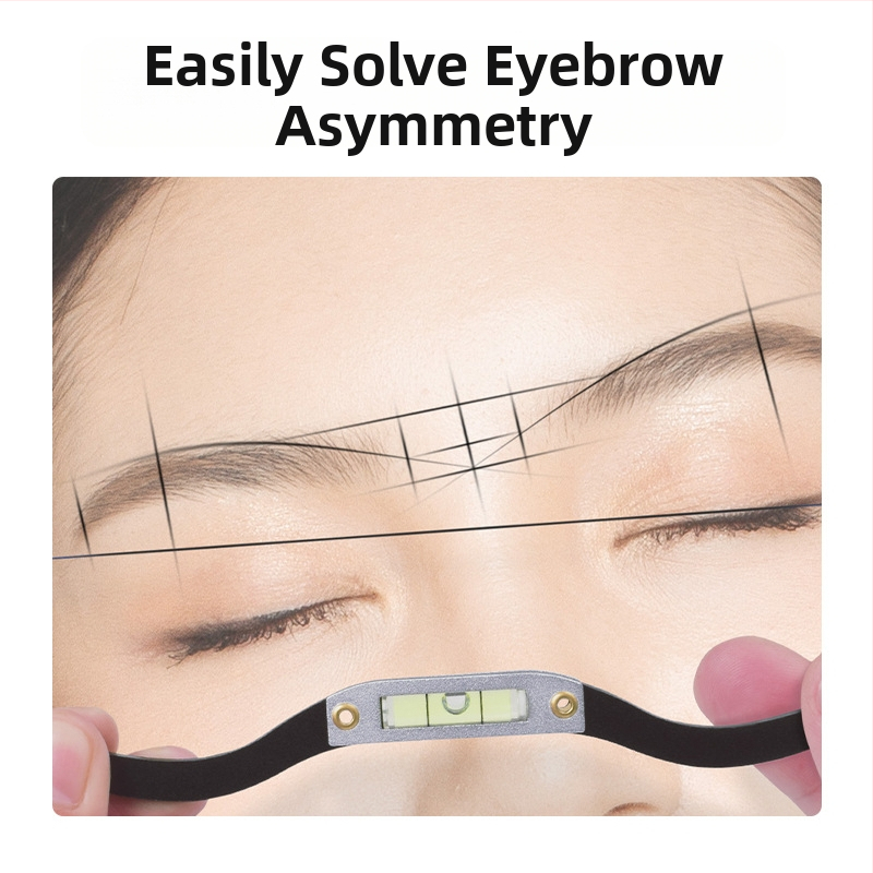 Antakių dizaino įrankis su lygiu ir simetrijos linija polupermanentiniam antakių dažymui - Prekės ženklas: vietinis ženklas; Tinka visiems; Nėra privataus prekinio ženklo.