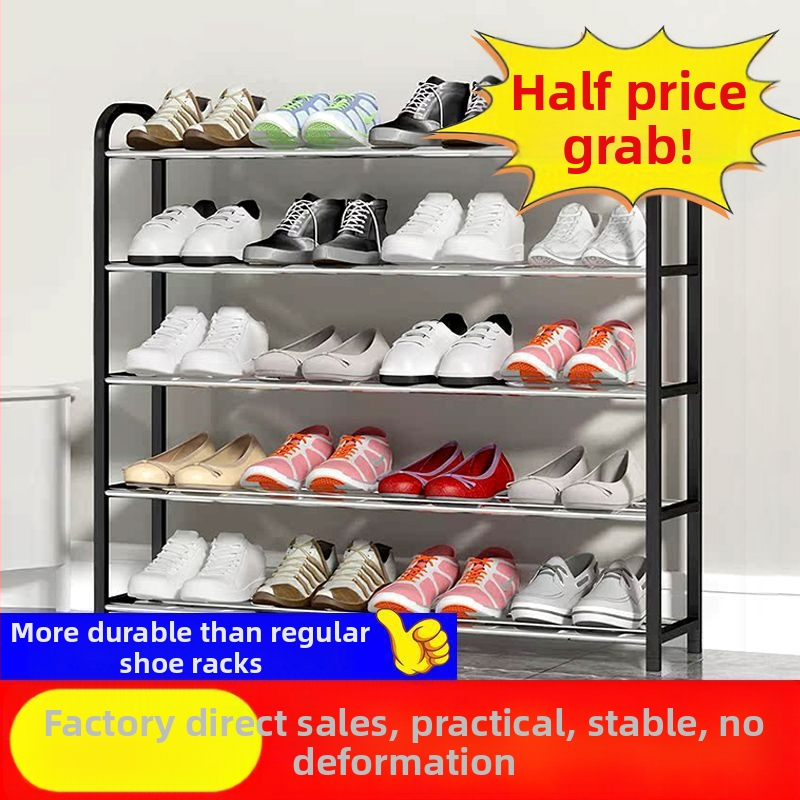 Metāla daudzslāņu kurpju statīvs, vienkāršs un moderns stils, piemērots ieejas zonai vai studentu mājām, ar noņemamu konstrukciju