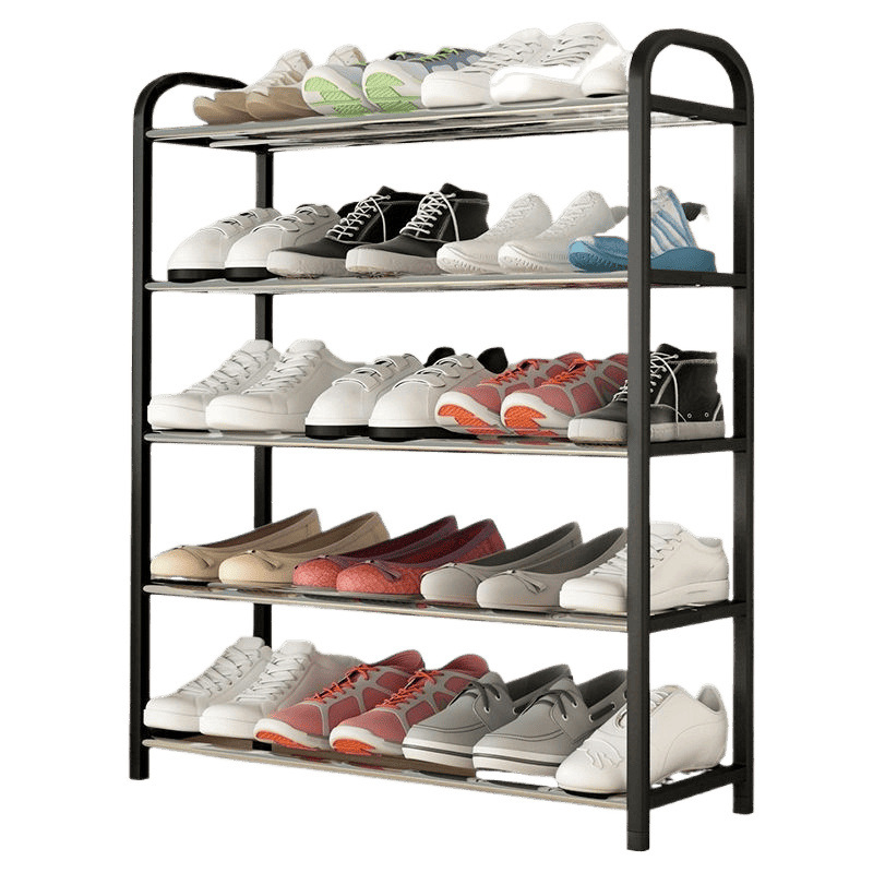 Metalinė daugiasluoksnė batų lentyna, paprasto ir šiuolaikiško stiliaus, tinkama įėjimui arba bendrabutyje, su nuimamu dizainu