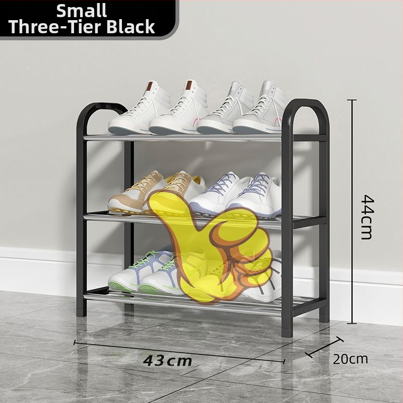 Metalinė daugiasluoksnė batų lentyna, paprasto ir šiuolaikiško stiliaus, tinkama įėjimui arba bendrabutyje, su nuimamu dizainu