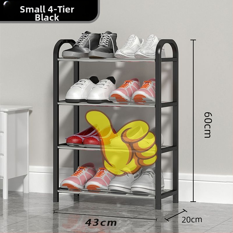 Metalinė daugiasluoksnė batų lentyna, paprasto ir šiuolaikiško stiliaus, tinkama įėjimui arba bendrabutyje, su nuimamu dizainu