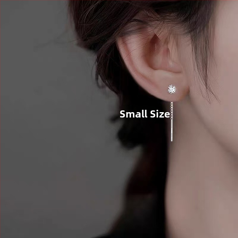 Auskarai: žiedo formos Dandelion Tassel; Medžiaga: baltas varis, padengtas storu sidabru; Moterims; Paprastas stilius; Vasaros 2025 leidimas