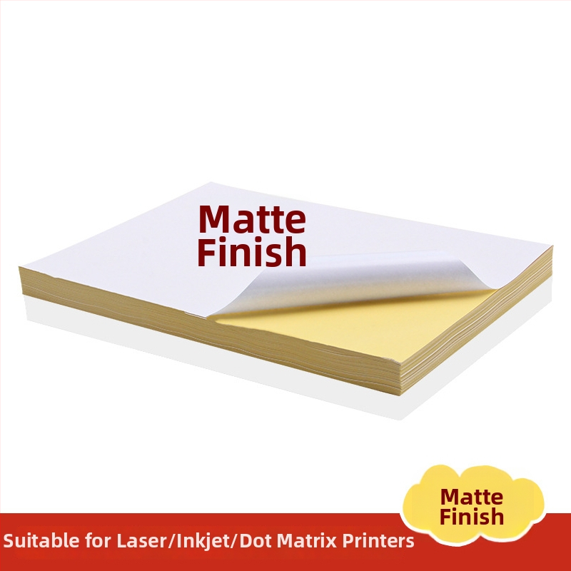 Taisnstūra A4 pašlīmējošā etiķešu lapa noliktavām, pārklāts materiāls ar dzeltenu aizmuguri, temperatūras izturība -30 līdz 150°C