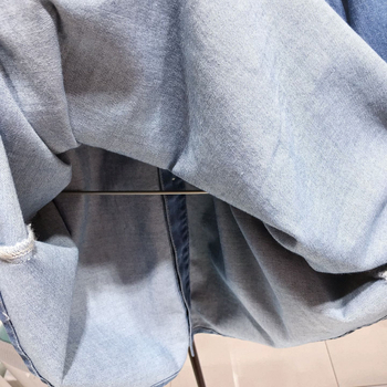 Koreapõhise stiiliga puuvillane džinskleit, enzüümi pesu, A-liin, pikkade varrukatega, tüdrukutele 3-8 aastat