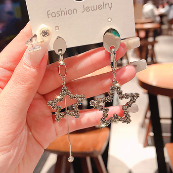 Kõrvarõngad segamoodustest, südamekujuline disain, tsirkoon, kevad 2023, naistele