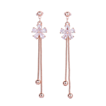 Naušnice – Bakreni cvjetni dizajn, elektroplatirano, Qiao Lanxuan, japansko-korejski stil