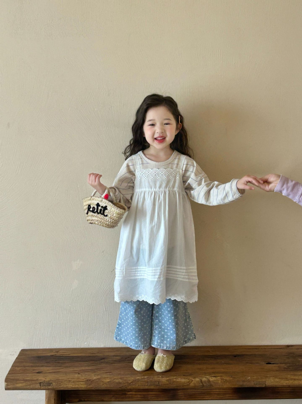 Dječja haljina u korejskom stilu od pamuka, s floralnim uzorkom, 80% pamuka, silueta princeze