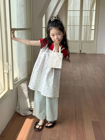 Dječja suknja s trakama u korejskom stilu, pamuk s točkicama, 80% pamuk, 3–8 godina