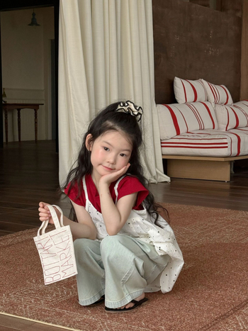 Dječja suknja s trakama u korejskom stilu, pamuk s točkicama, 80% pamuk, 3–8 godina