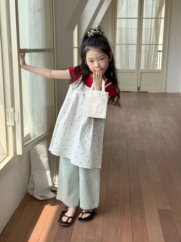 Dječja suknja s trakama u korejskom stilu, pamuk s točkicama, 80% pamuk, 3–8 godina