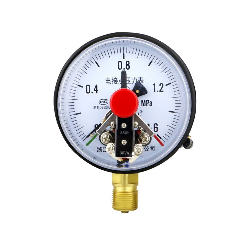 Elektrinis kontaktinis slėgio matuoklis YXC100, srieginis prijungimas, tikslumas 1.6, darbinė temperatūra -40 °C iki 70 °C