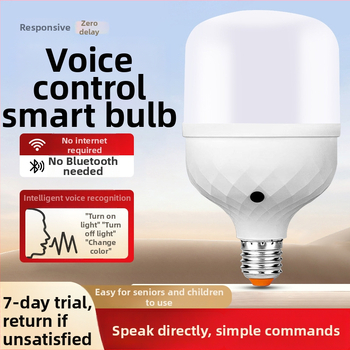 Lampa LED cu control vocal offline, bază E27, 220V, fascicul 360°, reglabilă