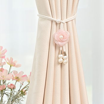 No. 2 Camellia függönykötő, poliészter szál, modern minimalista dizájn, univerzális illeszkedés, testreszabás nélkül