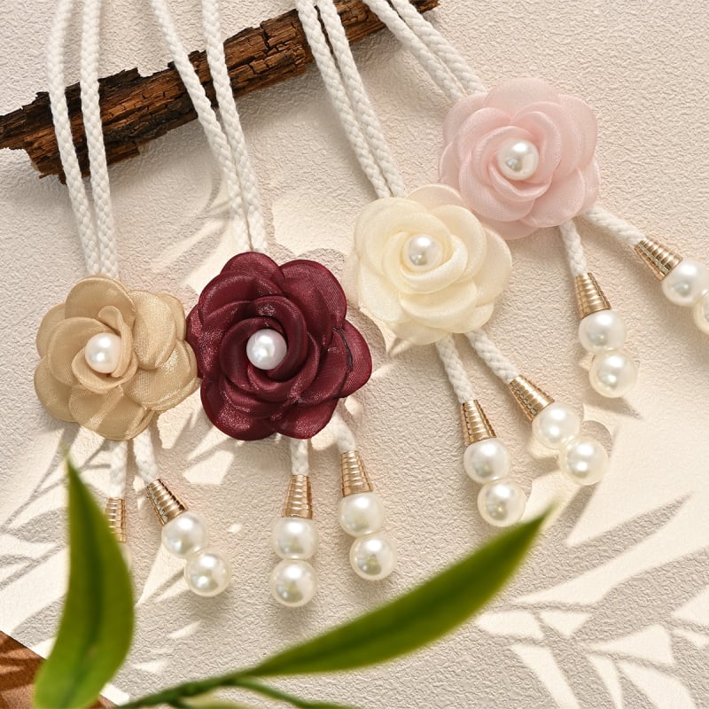 No. 2 Camellia függönykötő, poliészter szál, modern minimalista dizájn, univerzális illeszkedés, testreszabás nélkül