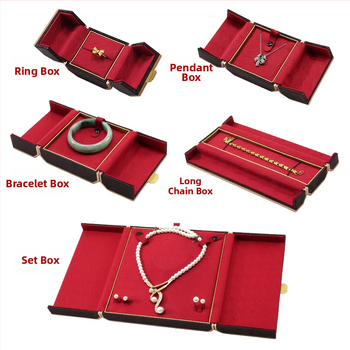 Ķīniešu stilā rotaslietu displeja kastīte ar dubultu displeju, plastmasas kastīte + PU āda, rotaslietu iepakojums