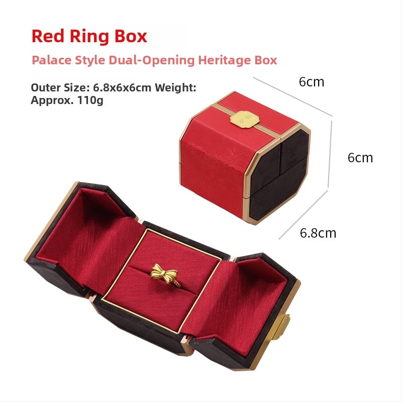 Ķīniešu stilā rotaslietu displeja kastīte ar dubultu displeju, plastmasas kastīte + PU āda, rotaslietu iepakojums