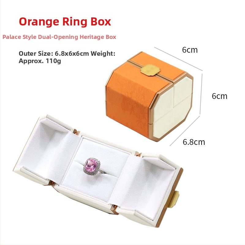 Ķīniešu stilā rotaslietu displeja kastīte ar dubultu displeju, plastmasas kastīte + PU āda, rotaslietu iepakojums