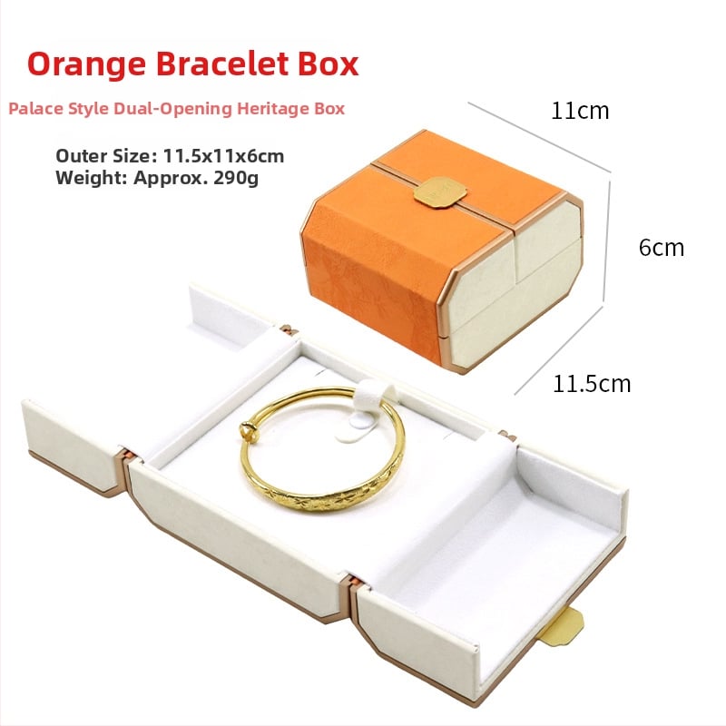 Ķīniešu stilā rotaslietu displeja kastīte ar dubultu displeju, plastmasas kastīte + PU āda, rotaslietu iepakojums