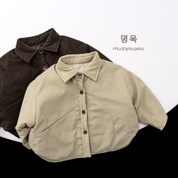 Dječja matlasana košulja, korejski stil, V-izrez, pamuk 80%, duge rukave