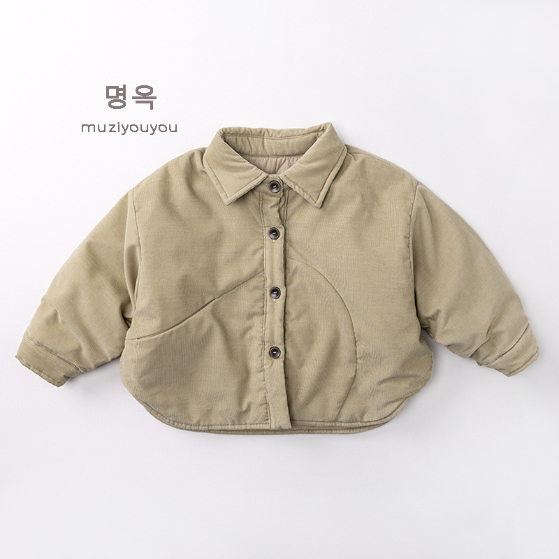 Dječja matlasana košulja, korejski stil, V-izrez, pamuk 80%, duge rukave