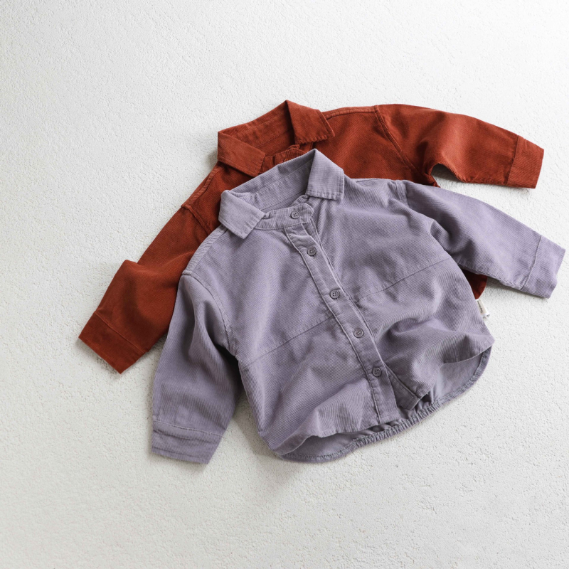 Dječja corduroy jakna, korejski stil, rever ovratnik, 95% pamuk, dugi rukavi