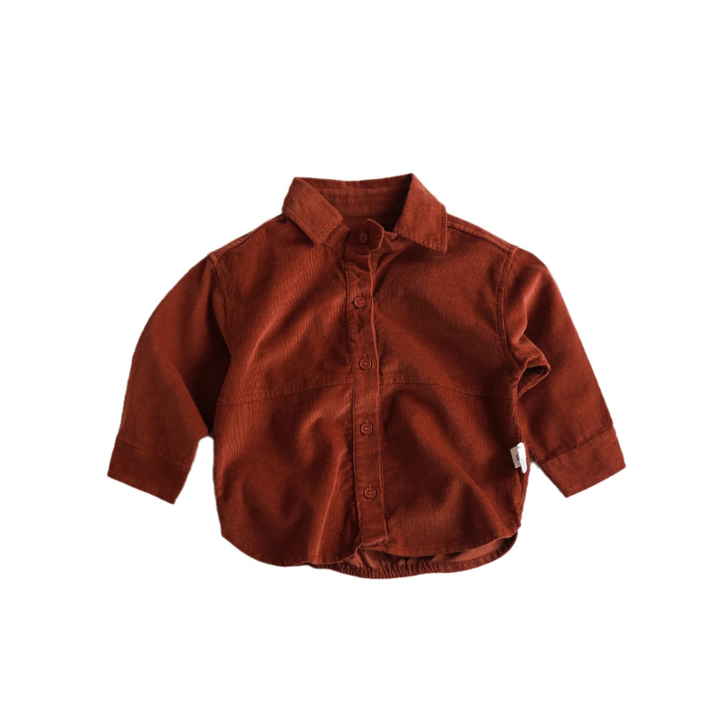 Dječja corduroy jakna, korejski stil, rever ovratnik, 95% pamuk, dugi rukavi