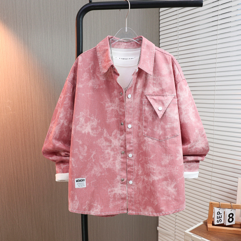 Košulica za dječake s dugim rukavima, casual stil, 100% pamuk, denim-sličan materijal