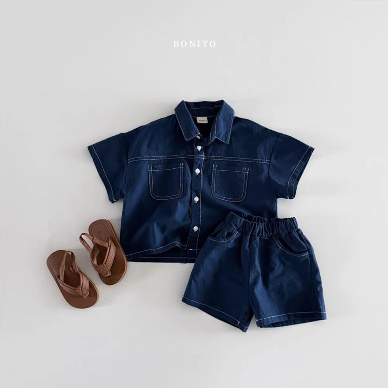 Dječji dvodijelni set u korejskom stilu za ljeto: bluza s kratkim rukavima i šorts, unisex, pamuk