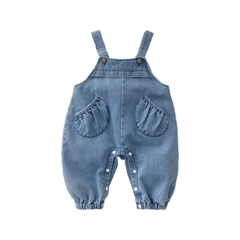 Dječji dvodijelni set od pamuka, denim stil, dugi rukav, jesen