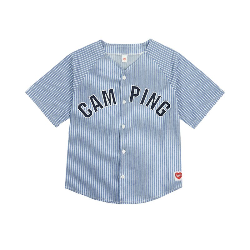 Dječja kratka majica s prugama, prozračna za ljeto, dječji baseball stil