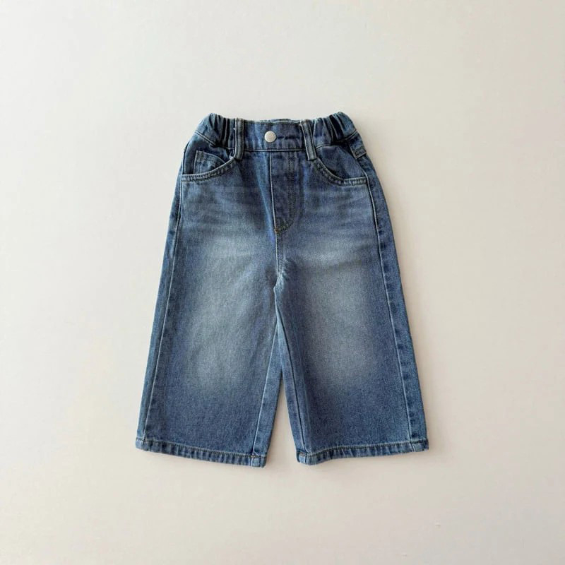 Vaikų džinsinės kelnės Korejos stiliumi, aukštas liemuo, 95% medvilnė, unisex, vaikams 3–8 metų