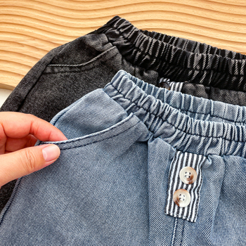 Dječje traperice (Korejskog stila, Denim, 95% pamuk, srednji pojas, gumeni pojas)
