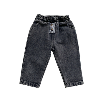 Dječje traperice (Korejskog stila, Denim, 95% pamuk, srednji pojas, gumeni pojas)
