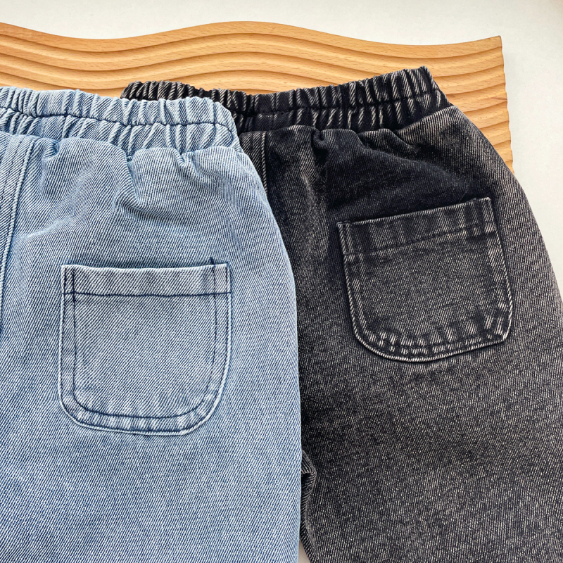 Dječje traperice (Korejskog stila, Denim, 95% pamuk, srednji pojas, gumeni pojas)