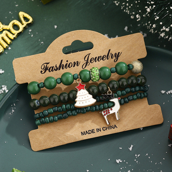 Ziemassvētku rokassprādžu komplekts, elastīgs, plastmasas materiāls, forma: unisex, ģeometrisks dizains, zīmols Blue pond, rokassprādzes rotaslietas