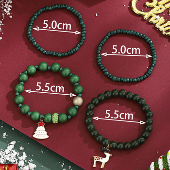 Ziemassvētku rokassprādžu komplekts, elastīgs, plastmasas materiāls, forma: unisex, ģeometrisks dizains, zīmols Blue pond, rokassprādzes rotaslietas