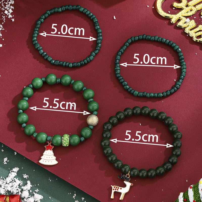 Ziemassvētku rokassprādžu komplekts, elastīgs, plastmasas materiāls, forma: unisex, ģeometrisks dizains, zīmols Blue pond, rokassprādzes rotaslietas