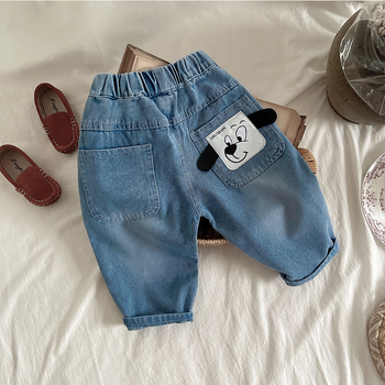 Vaikų džinsai - Korėjos stilius, ilgos kelnės, vidutinė juosta, elastinis užsegimas, unisex