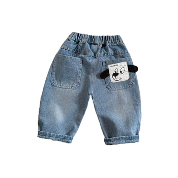 Vaikų džinsai - Korėjos stilius, ilgos kelnės, vidutinė juosta, elastinis užsegimas, unisex