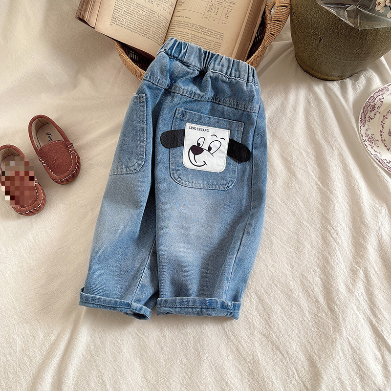 Vaikų džinsai - Korėjos stilius, ilgos kelnės, vidutinė juosta, elastinis užsegimas, unisex