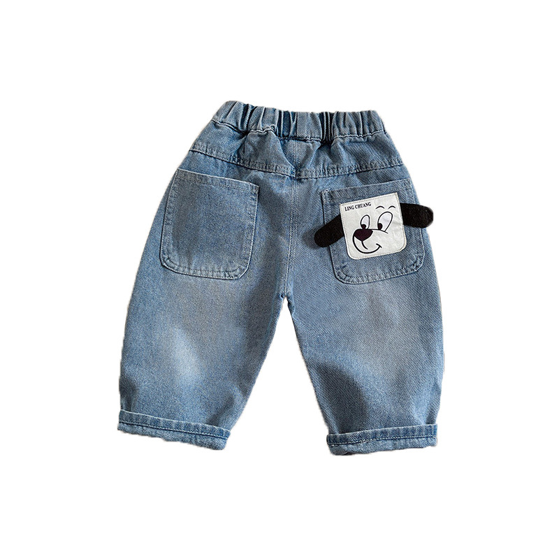 Vaikų džinsai - Korėjos stilius, ilgos kelnės, vidutinė juosta, elastinis užsegimas, unisex