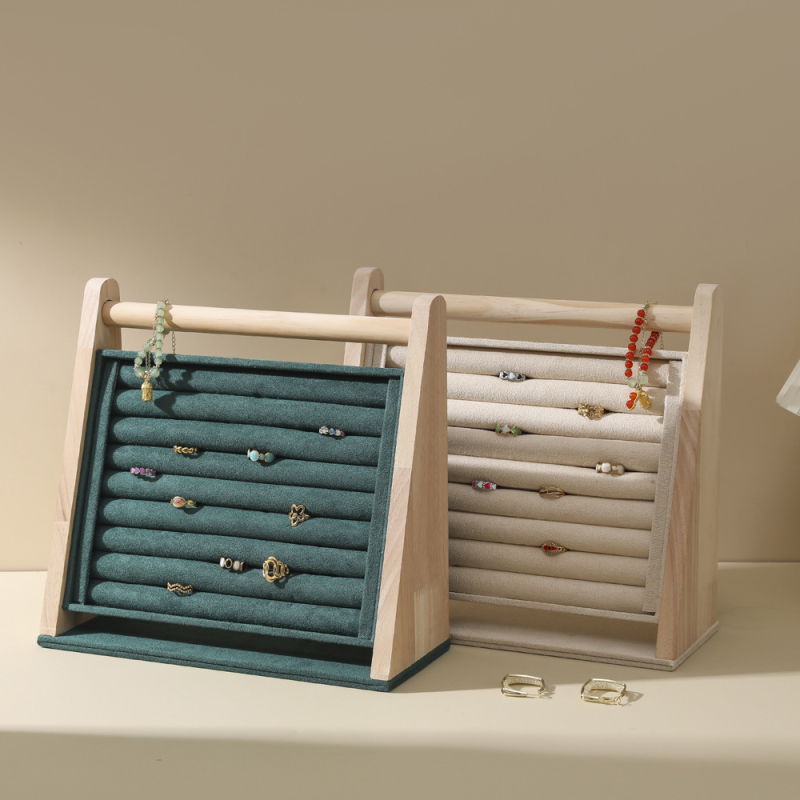 Koka trīsdimensiju gredzenu displejs – vienlīmenis, augstas klases rotaslietu izstāde, izcelsme: Jinhua, 2023. gada pavasaris