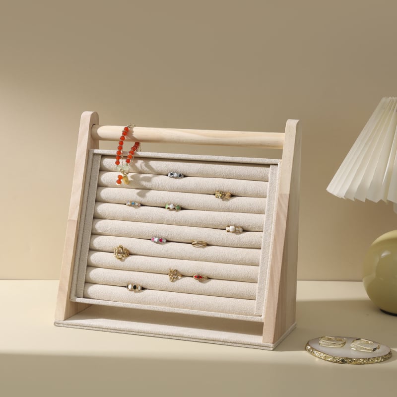 Koka trīsdimensiju gredzenu displejs – vienlīmenis, augstas klases rotaslietu izstāde, izcelsme: Jinhua, 2023. gada pavasaris