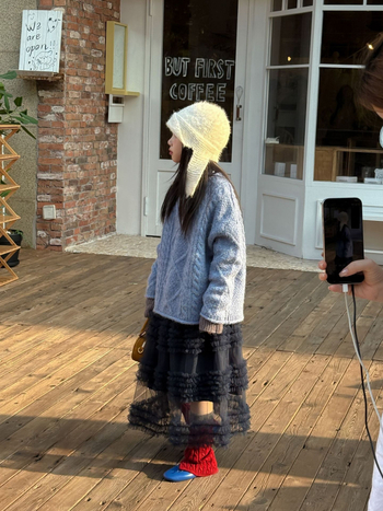 Vaikų sijonas su nereguliariu kirpimu, poliesteris, 100% medvilnė, amžius 8+, Žiema 2025