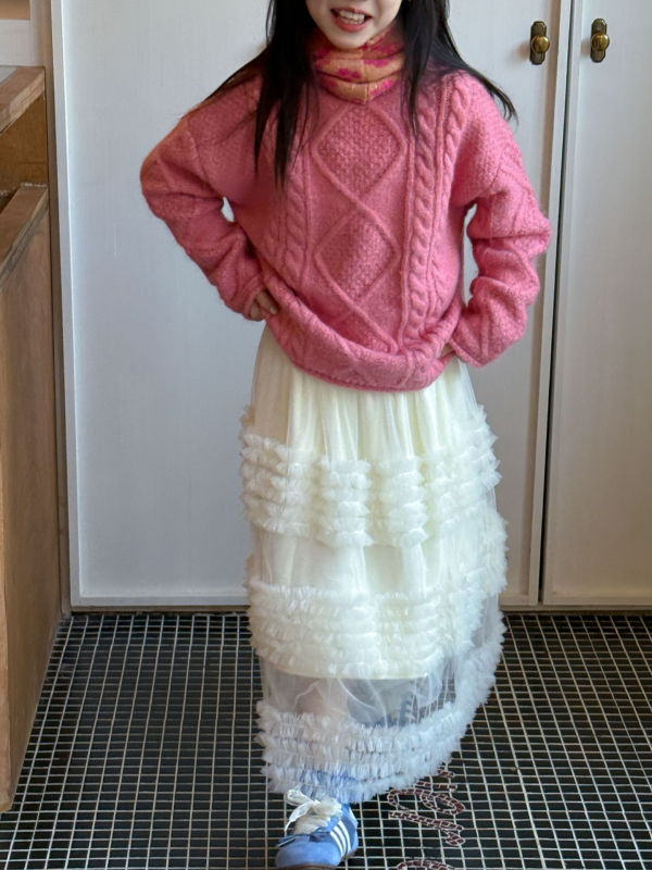 Vaikų sijonas su nereguliariu kirpimu, poliesteris, 100% medvilnė, amžius 8+, Žiema 2025