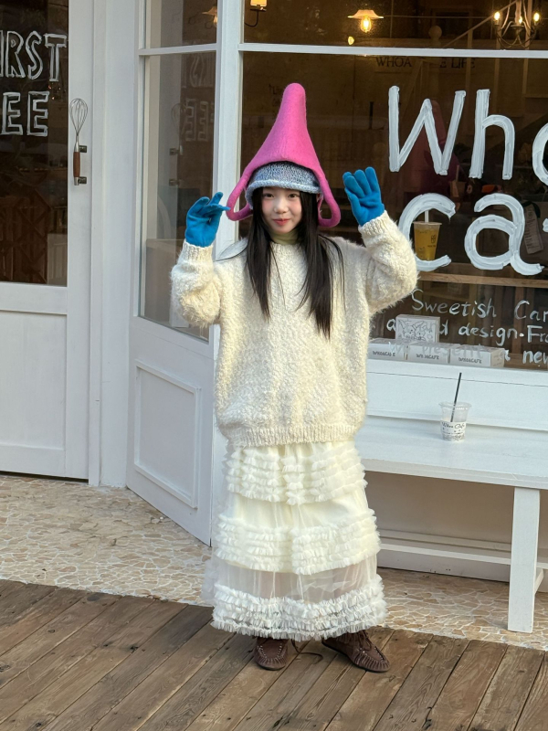 Vaikų sijonas su nereguliariu kirpimu, poliesteris, 100% medvilnė, amžius 8+, Žiema 2025