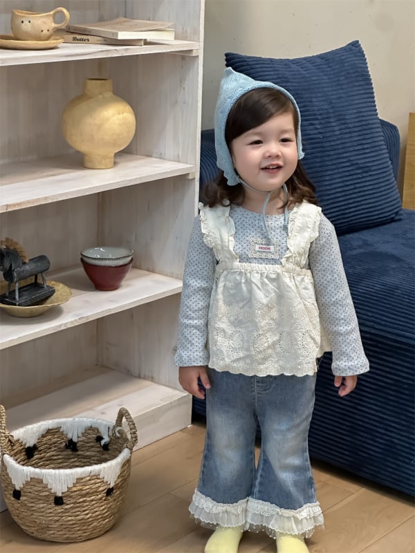 Ženski dvodijelni set u korejskom stilu, pamuk, s dugim rukavima, puloverom i dugim hlačama, za uzrast 1–3 godine, pogodno za proljeće i jesen.