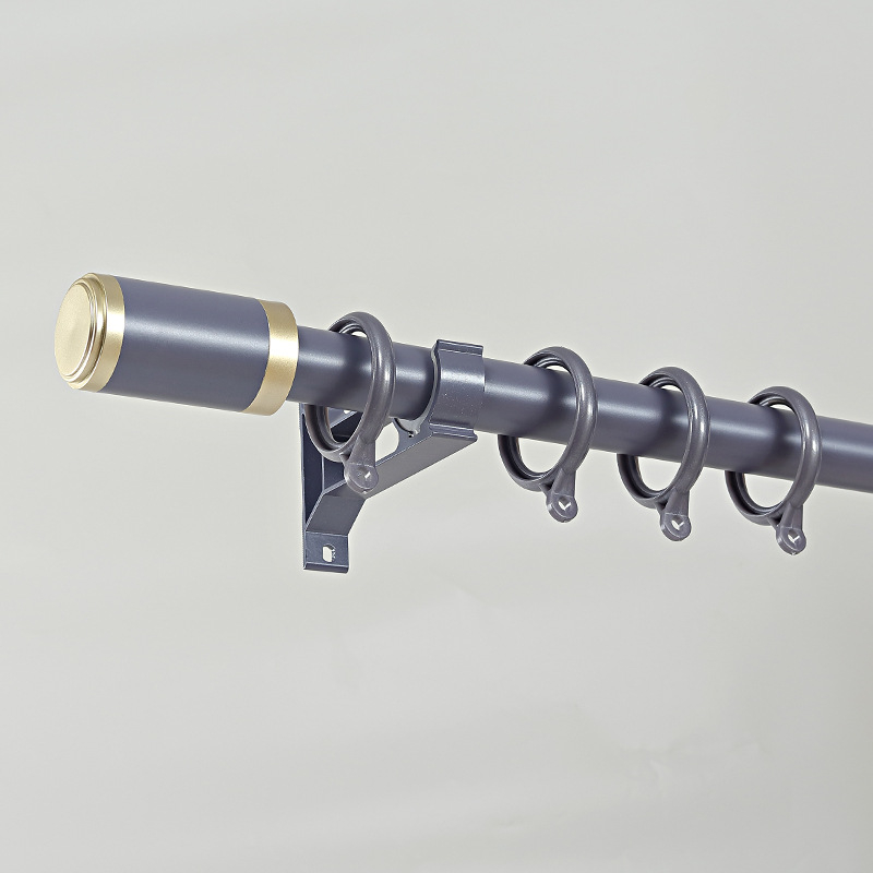 Прът за завеси 963 римски прът – алуминиева сплав, стил модерен минимализъм, Jinfulong; аксесоари: декоративна глава, уплътнение, халка за окачване, монтажна скоба