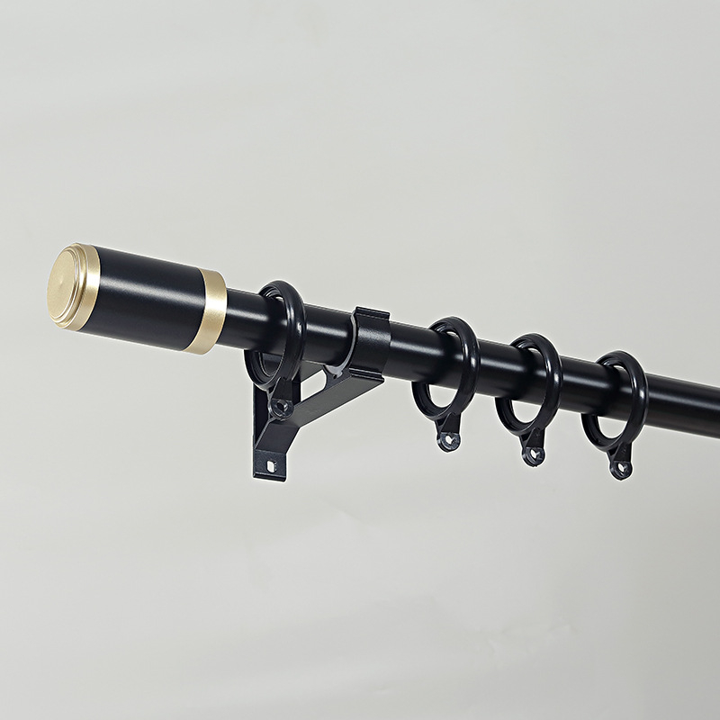 Прът за завеси 963 римски прът – алуминиева сплав, стил модерен минимализъм, Jinfulong; аксесоари: декоративна глава, уплътнение, халка за окачване, монтажна скоба