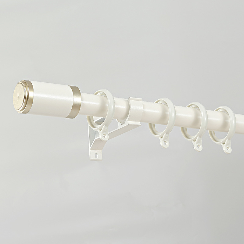 Прът за завеси 963 римски прът – алуминиева сплав, стил модерен минимализъм, Jinfulong; аксесоари: декоративна глава, уплътнение, халка за окачване, монтажна скоба